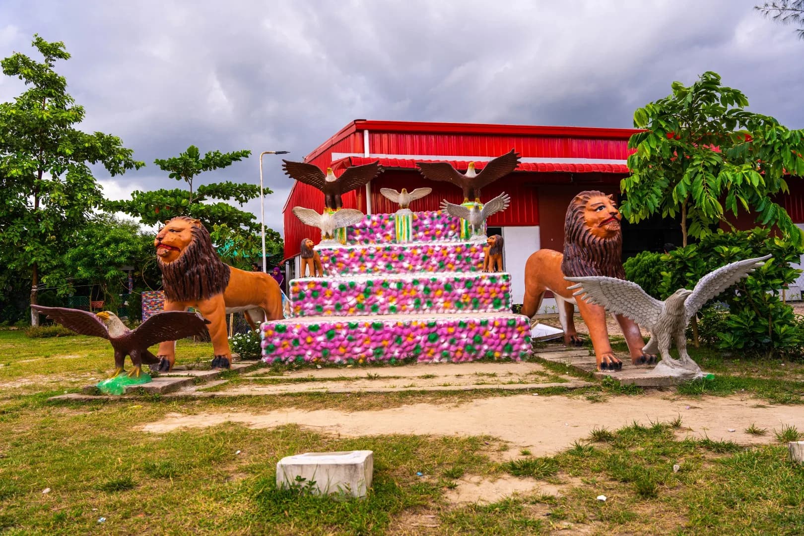 Statues at the park entrance